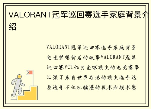 VALORANT冠军巡回赛选手家庭背景介绍